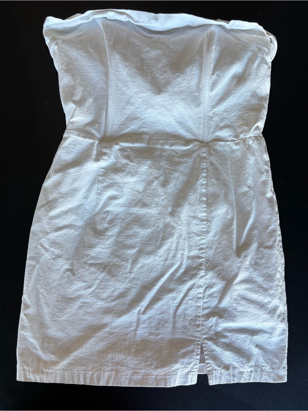 Versona White Strapless Cotton-Blend Mini Dress